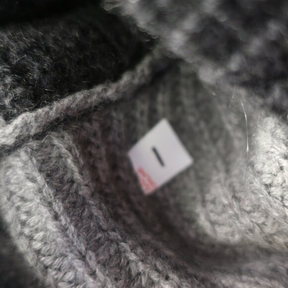 Womens Autumn Cashmere Gray Pink Black Colorblock Shaker Mock Neck Sweater S - Picture 10 of 11